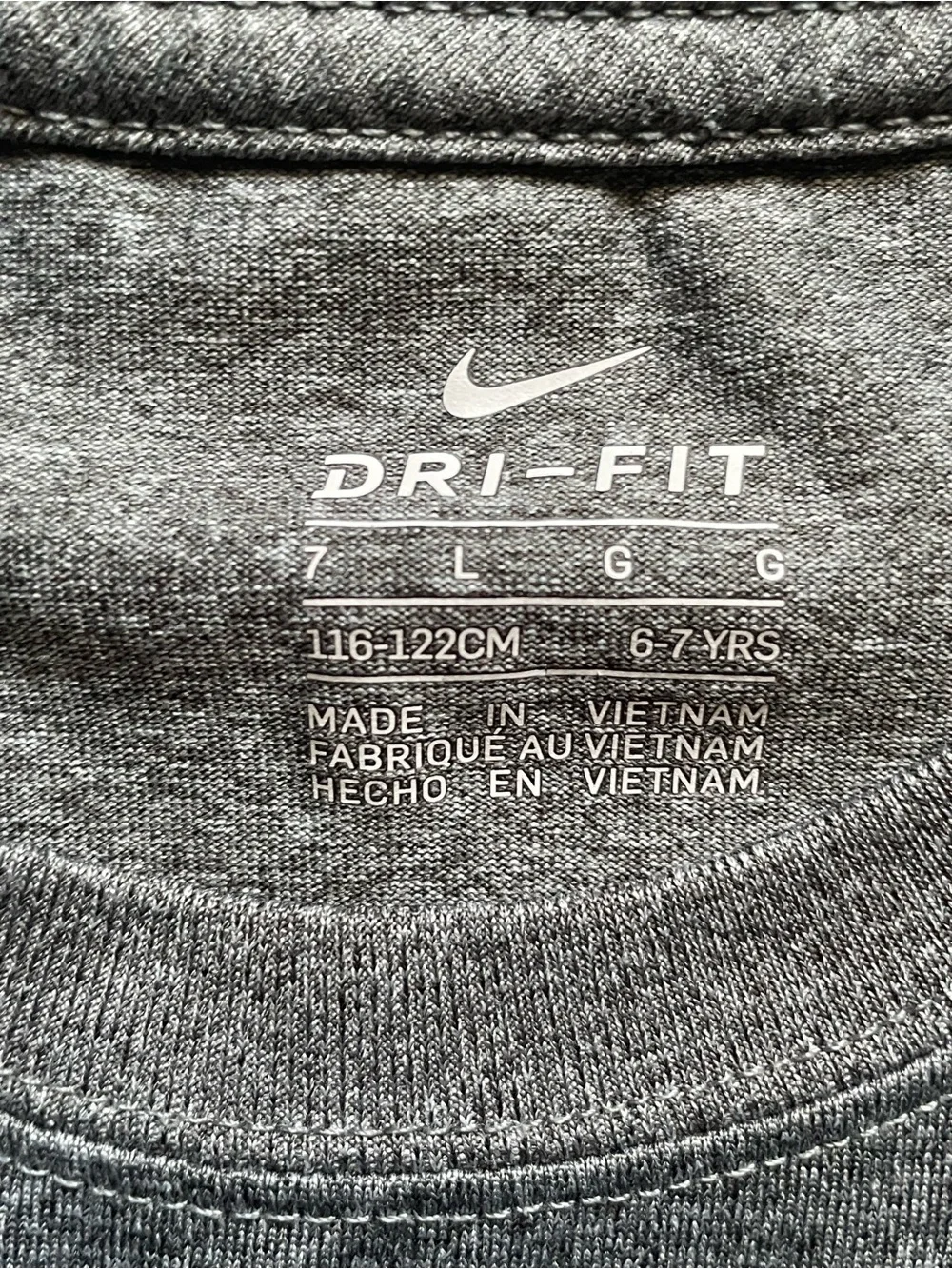Nike Gray Tee with Blue Pixel Swoosh & Navy Patterned Shorts